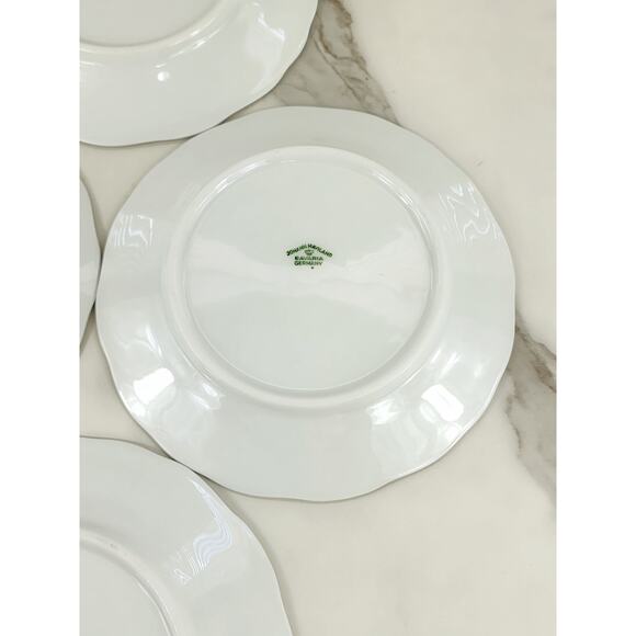 Johann Haviland Floral Splendor Bread Plate 6 1/4" Silver Trim 80s Germany x4 - Picture 13 of 15